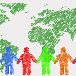 Menschenkette für das Klima; von Gerd Altmann auf Pixabay