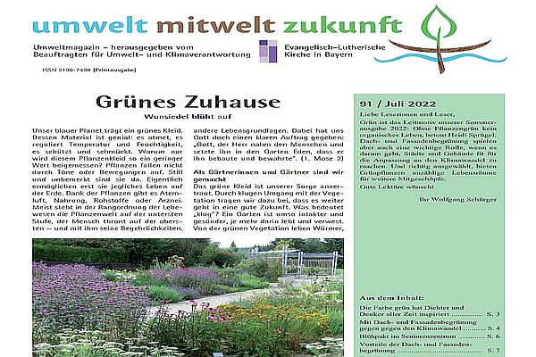 Titelblatt Umwelt-Mitwelt-Zukunft Ausgabe 91