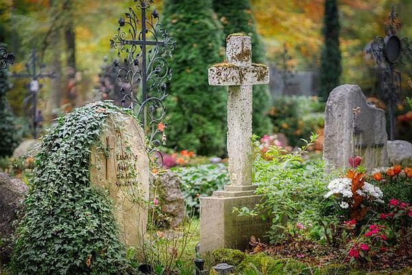 Blühender Friedhof; von Albrecht Fietz auf Pixabay