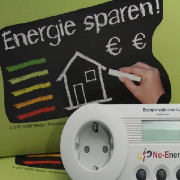 Energiesparmonitor wie er bei Bibliotheken im ganzen Land ausgeliehen werden kann