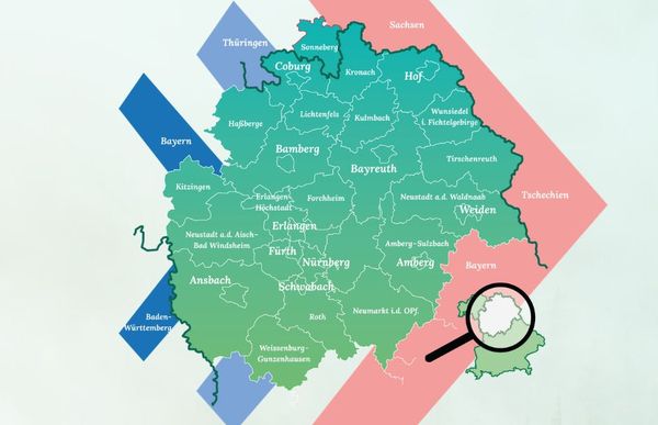 Karte der Metropolregion Nürnberg