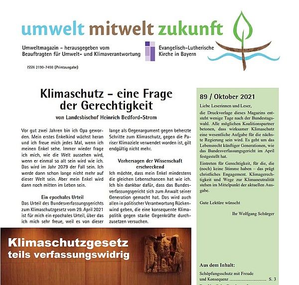 Titelblatt Umweltmagazin Ausgabe 89